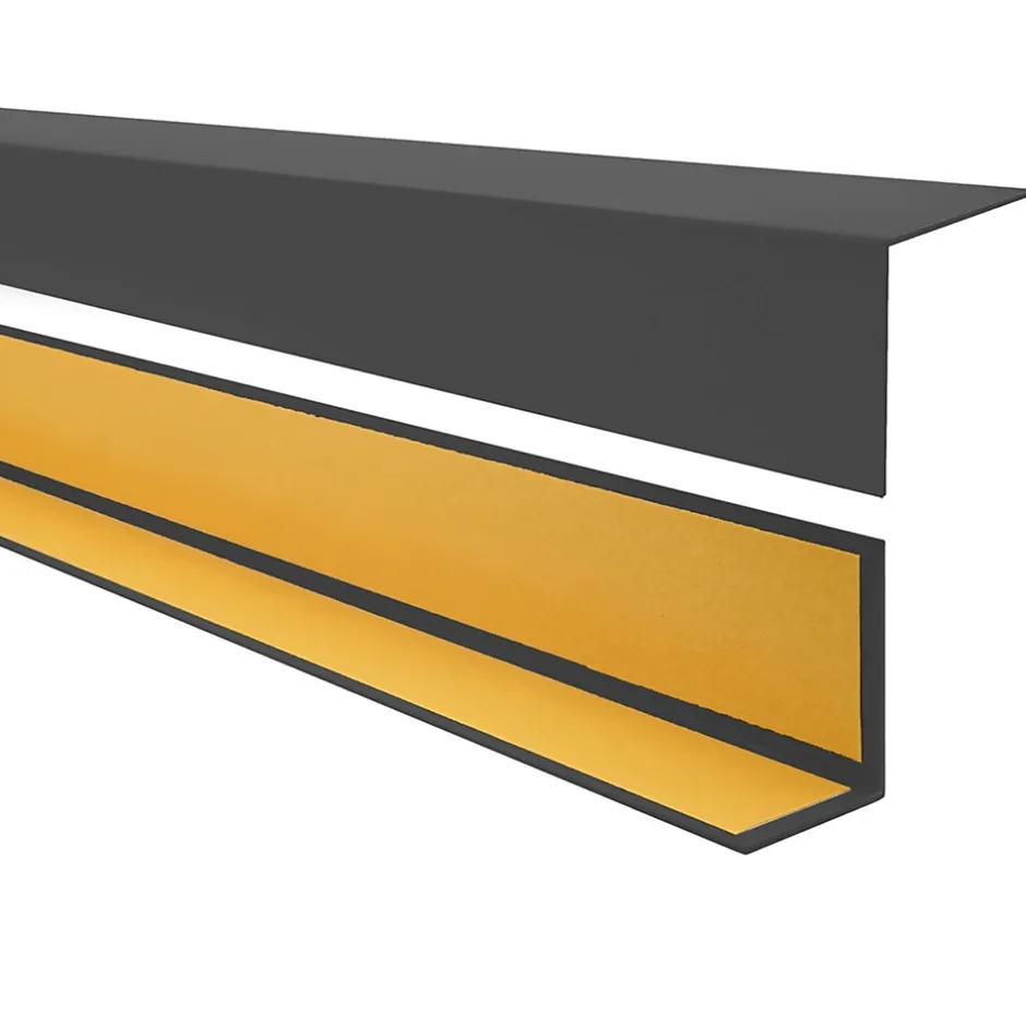 Quest Cornière PVC 35x35mm , Autocollante, Protection coins et arêtes, 150 cm, gris foncé