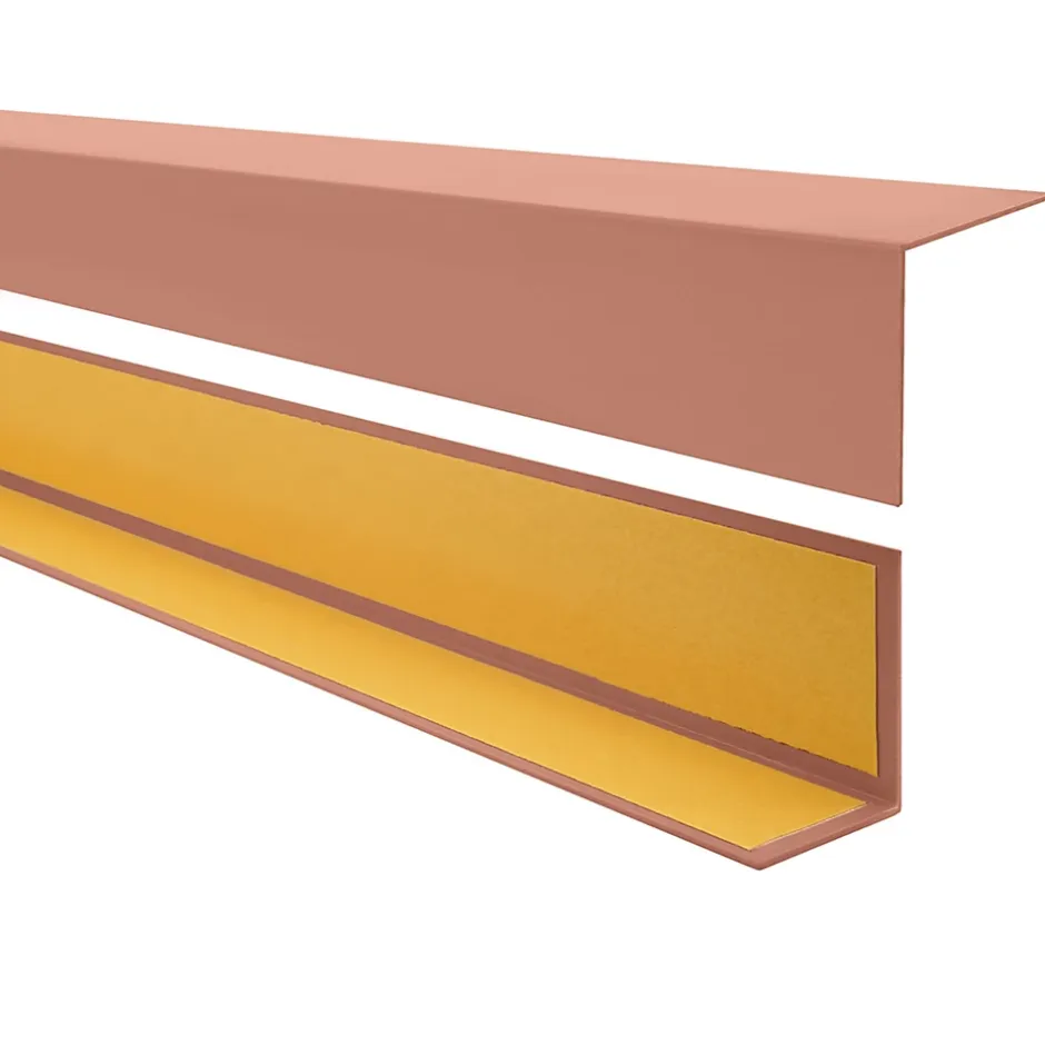 Quest Cornière PVC 20x20mm , Autocollante, Protection coins et arêtes, 200 cm, marron clair