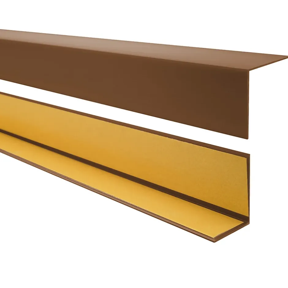 Cornière PVC 30x30mm , Autocollante, Protection coins et arêtes, 200 cm, marron-Quest Best