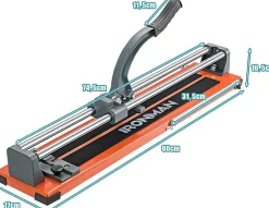 Giantex Coupe-Carreaux Manuel avec Cadran en Alliage Amovible et Pieds de Support,Longueur 600 MM,Epaisseur Maximale 12 MM,Angle de Coupe