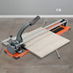 Giantex Coupe-Carreaux Manuel avec Cadran en Alliage Amovible et Pieds de Support,Longueur 600 MM,Epaisseur Maximale 12 MM,Angle de Coupe