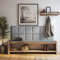 Decoon Coussin mural tissu gris - 30 x 30