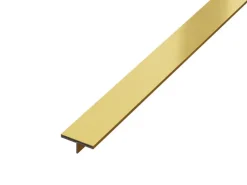 Couvre-joint profilé décoratif Ts en inox rectifié Or satiné - 15mm x 2700mm x 0,65 ep.-Ilcom Online