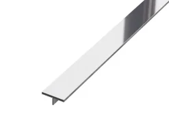 Ilcom Couvre-joint profilé décoratif Ts en inox rectifié Argent poli - 15mm x 2440mm x 0,65 ep.