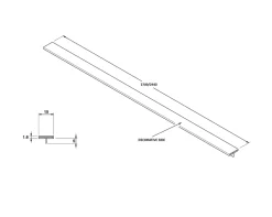 Couvre-joint profilé décoratif Ts en inox rectifié Noir poli - 15mm x 2700mm x 0,65 ep.-Ilcom Sale