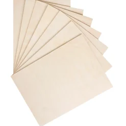 Creative Deco 10 x A4 Contreplaqué 300 x 210 x 4mm (+/-0,5mm) - Bois Brut Bouleau - Panneau Découpe Laser - Pyrogravure Gravure