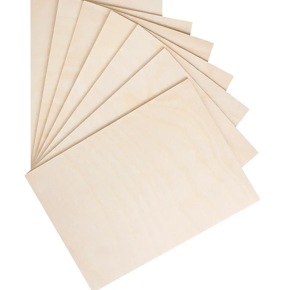 10 x A4 Contreplaqué 300 x 210 x 3mm (+/-0,5mm) - Bois Brut Bouleau - Panneau Découpe Laser - Pyrogravure Gravure-Creative Deco Hot