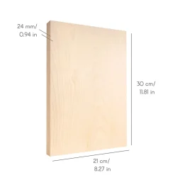 Creative Deco 5 x A4 Contreplaqué 300 x 210 x 24mm (+/- 0,5mm) - Bouleau Brut - Panneau Découpe Laser - Gravure, Cricut, Maquette
