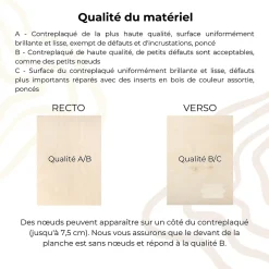 Creative Deco 50 x A4 Contreplaqué 300 x 210 x 3mm (+/-0,5mm) - Bois Brut Bouleau - Panneau Découpe Laser - Pyrogravure Gravure