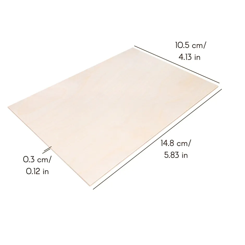 10 x A6 Contreplaqué 148 x 105 x 3mm (+/-0,5mm) - Bois Brut Bouleau - Panneau Découpe Laser - Pyrogravure Gravure-Creative Deco Hot