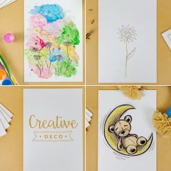 Creative Deco 10 x A3 Panneau MDF Blanc Double Face 420 x 300 x 3 mm - Feuille Planche Bois Brut - Découpe Laser, Pyrogravure