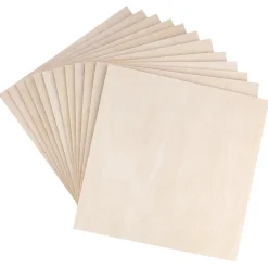 Creative Deco 12 x Contreplaqué Carré 200 x 200 x 3mm (+/-0,5mm) - Bois Brut Bouleau - Panneau Découpe Laser - Pyrogravure Gravure