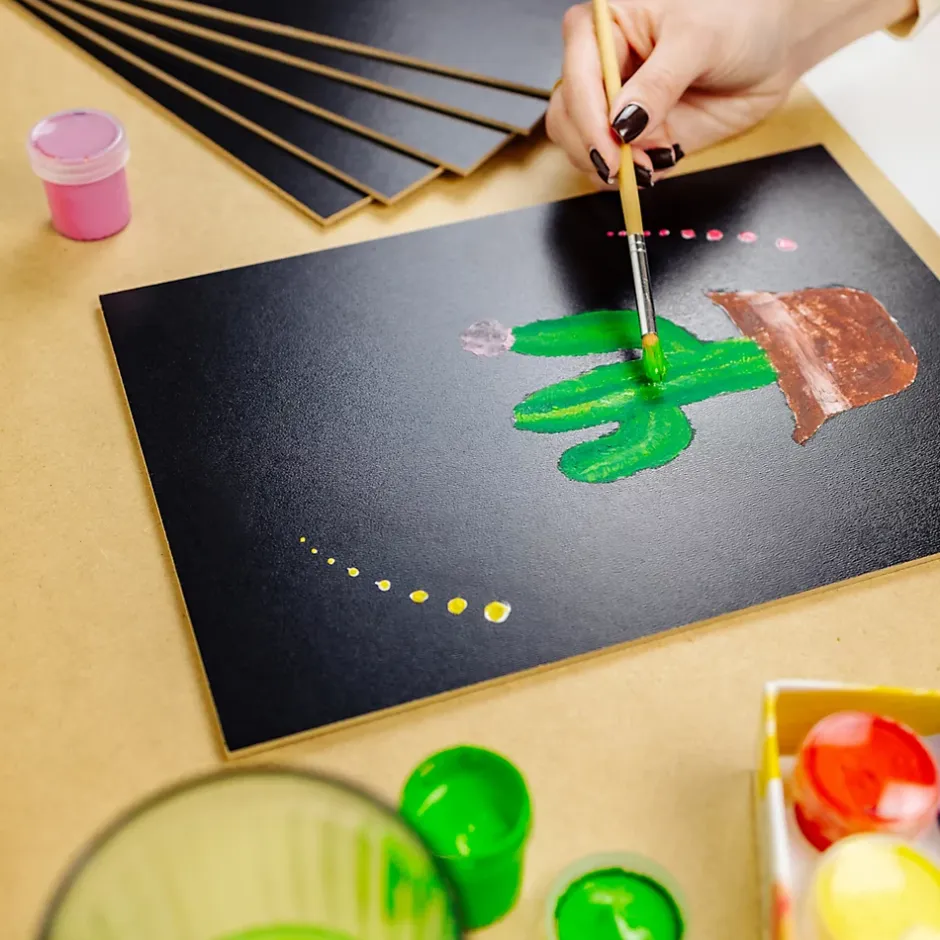 10 x Panneau MDF Noir 600 x 400 x 3 mm - Planche Bois Brut - Idéal Bricolage, Découpe Laser, Gravure, Pyrogravure-Creative Deco Clearance