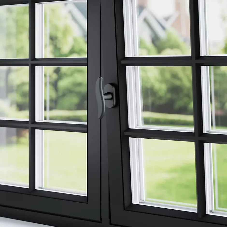 GoodHome Crémone de fenêtre Armel aluminium noir L.11cm