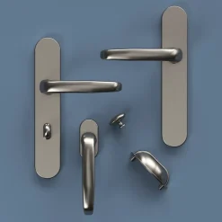 GoodHome Crémone de fenêtre Govlin aluminium gris chromé L.13cm