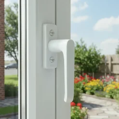 Crémone fenêtre 1/2 baton aluminium blanc- Outlet