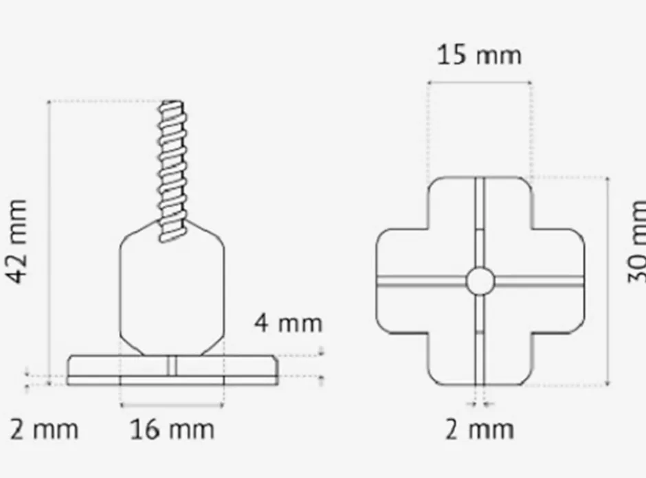 Croisillons autonivelants à vis en + - croisillons autonivelants à vis en + en 2 mm - Seau de 1000 croisillons-Pavilift Online