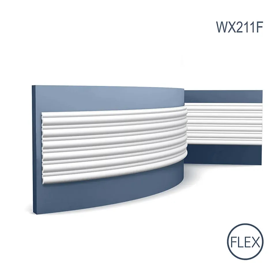 Orac Decor 3d panneau mural WX211F flexible Lambris mural Panneau acoustique Moulure flexible 2 m