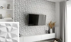 3D PVC panneaux muraux decor gaming chambre mur plafond effet 3D diamant blanc plaques PVC decoration 30x30cm 0.09m²-Ikhemalarka Hot