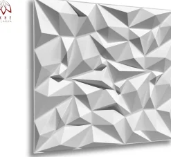 3D PVC panneaux muraux decor gaming chambre mur plafond effet 3D mirror blanc plaques PVC decoration 0.25m²-Ikhemalarka Clearance