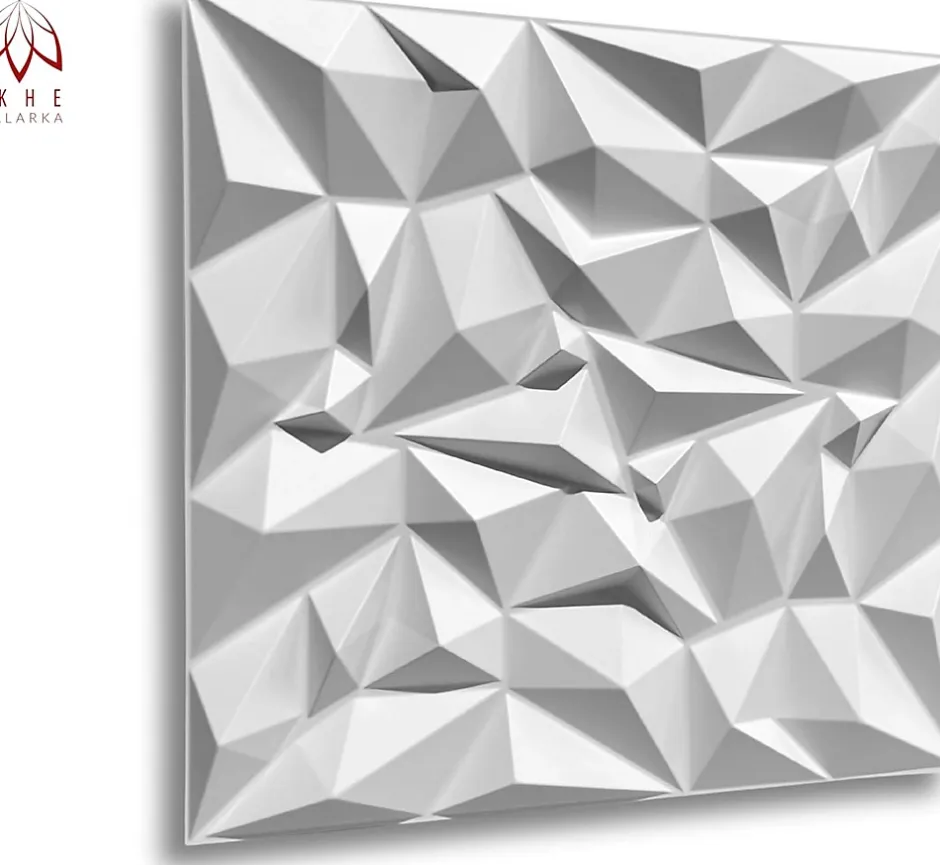 3D PVC panneaux muraux decor gaming chambre mur plafond effet 3D mirror blanc plaques PVC decoration 0.25m²-Ikhemalarka Clearance