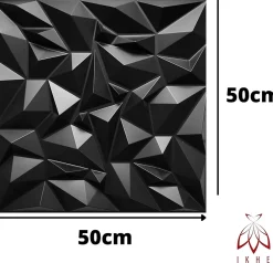 3D PVC panneaux muraux decor gaming chambre mur plafond effet 3D mirror noir plaques PVC decoration 0.25m²-Ikhemalarka Hot