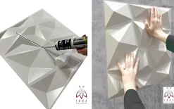 3D PVC panneaux muraux decor gaming chambre mur plafond effet 3D mirror noir plaques PVC decoration 0.25m²-Ikhemalarka Hot