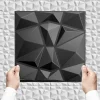 Ikhemalarka 3D PVC panneaux muraux decor gaming chambre mur plafond effet 3D diamant noir plaques PVC decoration 30x30cm 0.09m²
