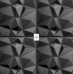 Ikhemalarka 3D PVC panneaux muraux decor gaming chambre mur plafond effet 3D diamant noir plaques PVC decoration 30x30cm 0.09m²