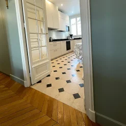 Dallage à cabochons en pierre du Nivernais - 30 cm x 30 cm x 1,5 cm - Finition adoucie - Vendu au m²-Ligerio Clearance