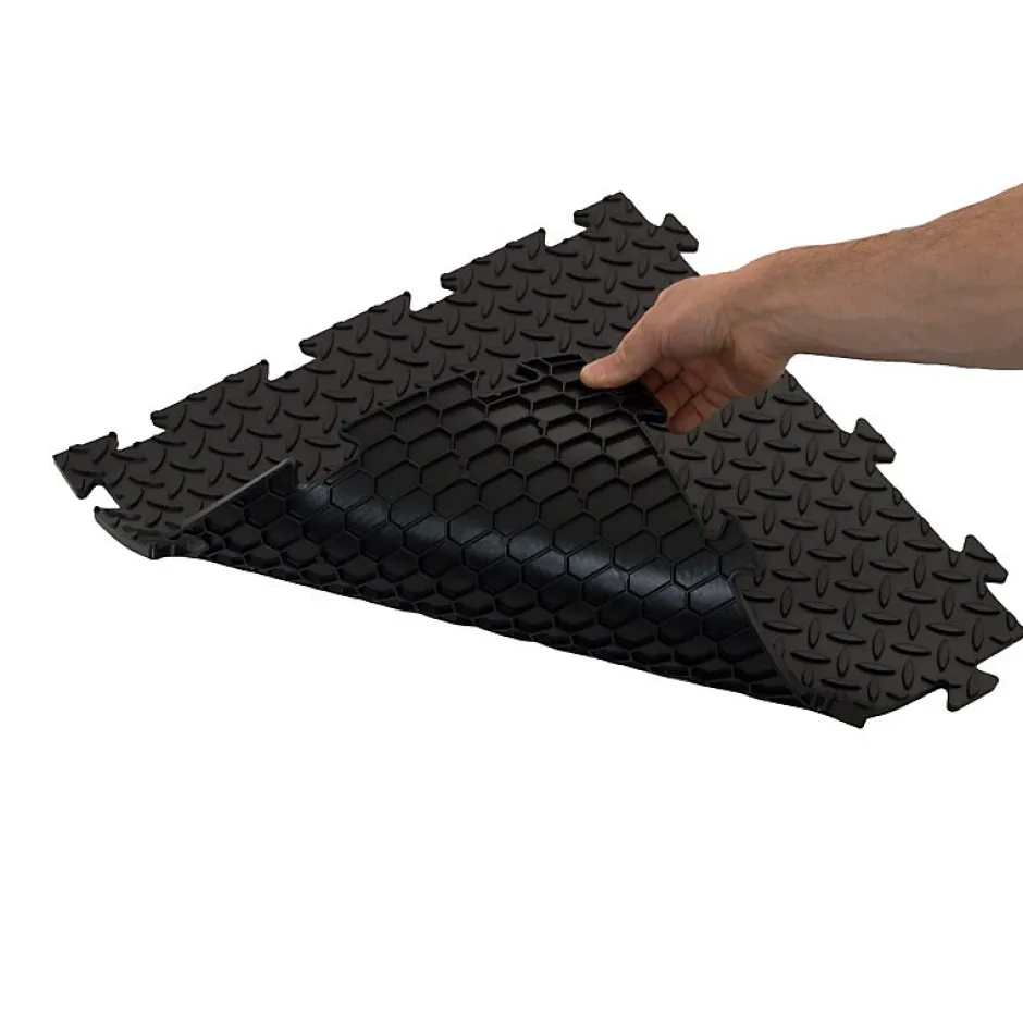 Artplast Dalle clipsable en PVC Motif "grain de riz" - Noir 50 x 50 cm