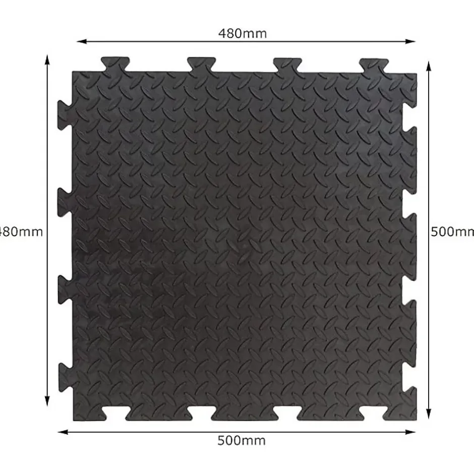 Artplast Dalle clipsable en PVC Motif "grain de riz" - Noir 50 x 50 cm