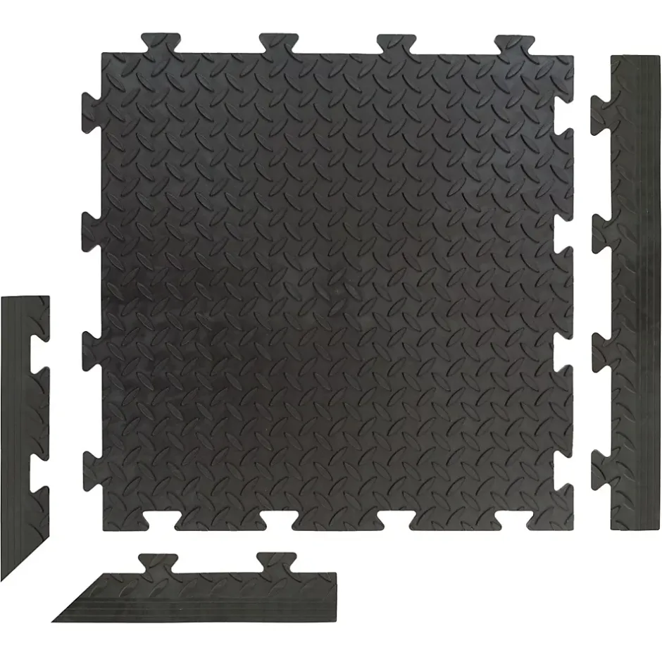 Artplast Dalle clipsable en PVC Motif "grain de riz" - Noir 50 x 50 cm