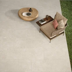 Dalle de carrelage extérieur effet pierre naturelle de travertin 60x90 cm MYK-CR SAND-Aelle Carrelage Outlet