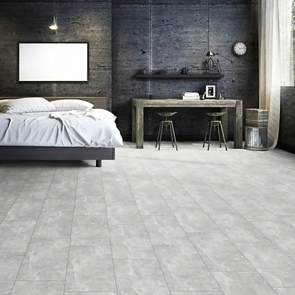 Décoweb Dalle de sol stratifié - Cuisine et salle de bain - Pierre Phuket - Paquet de 1,474 m²