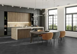 Gerflor Dalle PVC à clipser Senso Premium Rigide acoutisque marbre gris foncé 39,9 x 73 cm,