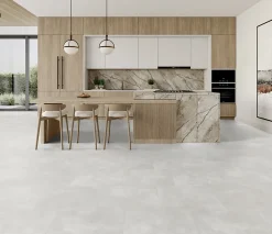 Gerflor Dalle PVC à clipser Senso Premium Rigide acoutisque béton gris 39,9 x 73 cm,