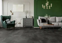 Gerflor Dalle PVC à clipser Senso Clic 3 pierre noire 38,9 x 72,9 cm