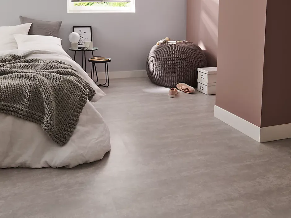 Dalle PVC adhésive PopRock Béton gris clair 30 x 60 cm (vendue au carton)-GoodHome