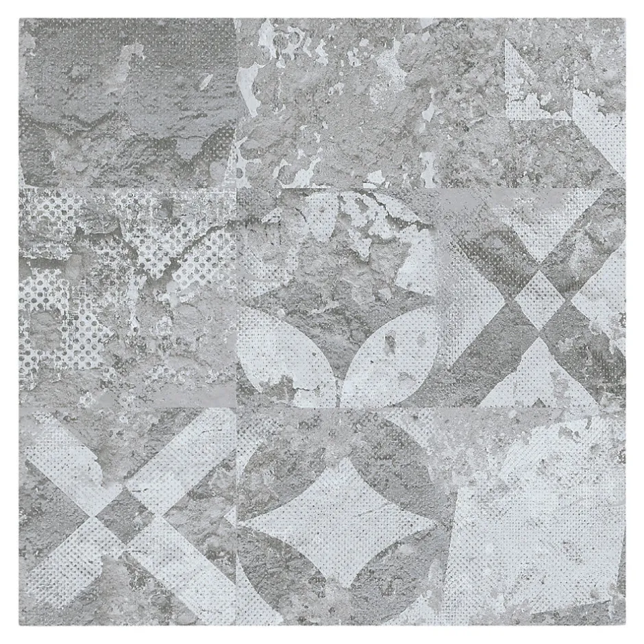 GoodHome Dalle PVC adhésive Ragga décor carreaux de ciment 30,5 x 30,5 cm