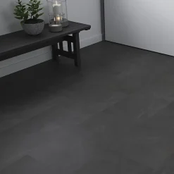 GoodHome Dalle PVC clipsable Baila décor ardoise noire L.61 x l.30,5cm