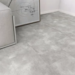 GoodHome Dalle PVC clipsable Capella effet béton gris L.61 x l. 30.5cm