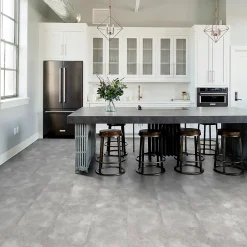 GoodHome Dalle PVC clipsable Capella effet béton gris L.61 x l. 30.5cm