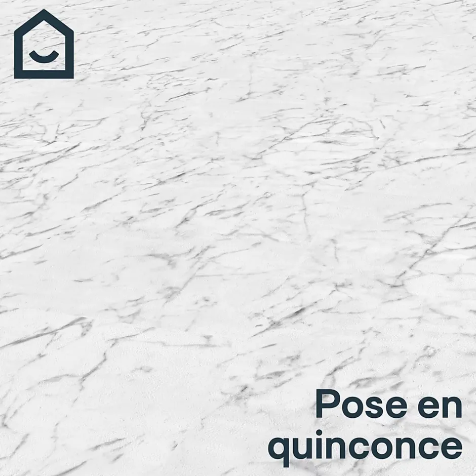 Dalle PVC clipsable Mambo 82x42 cm marbre blanc (vendue au carton)-GoodHome Clearance