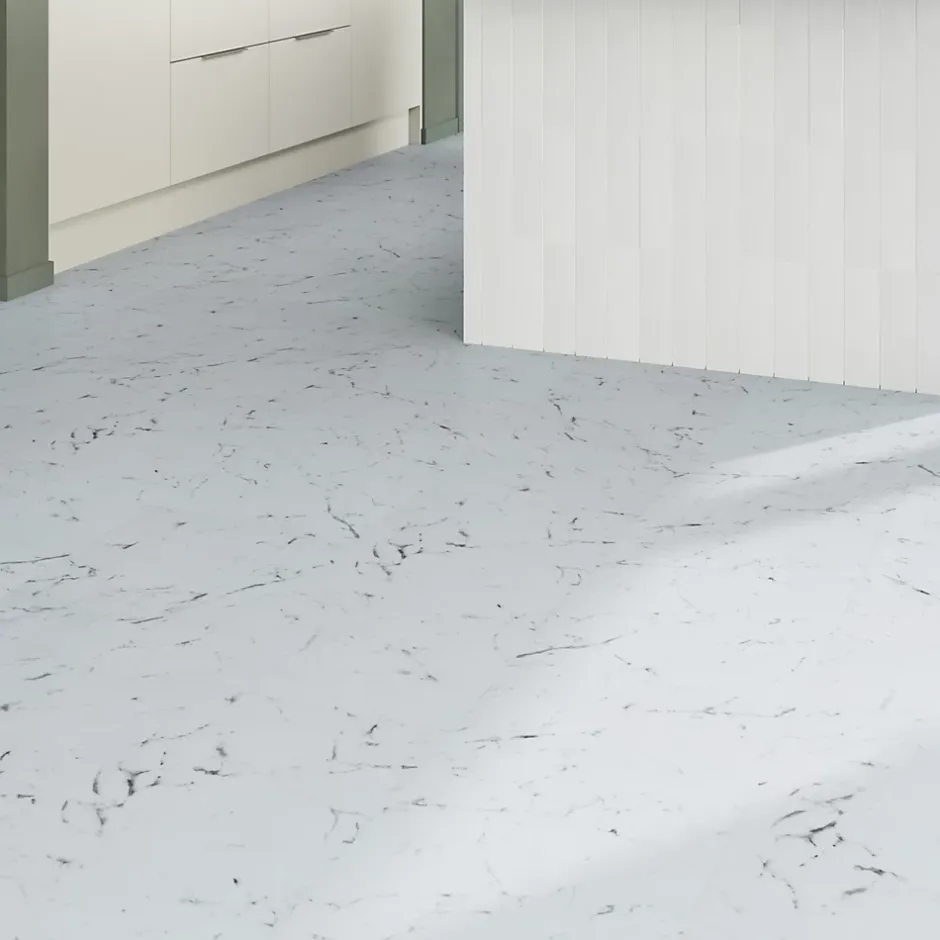 Dalle PVC clipsable Mambo 82x42 cm marbre blanc (vendue au carton)-GoodHome Clearance