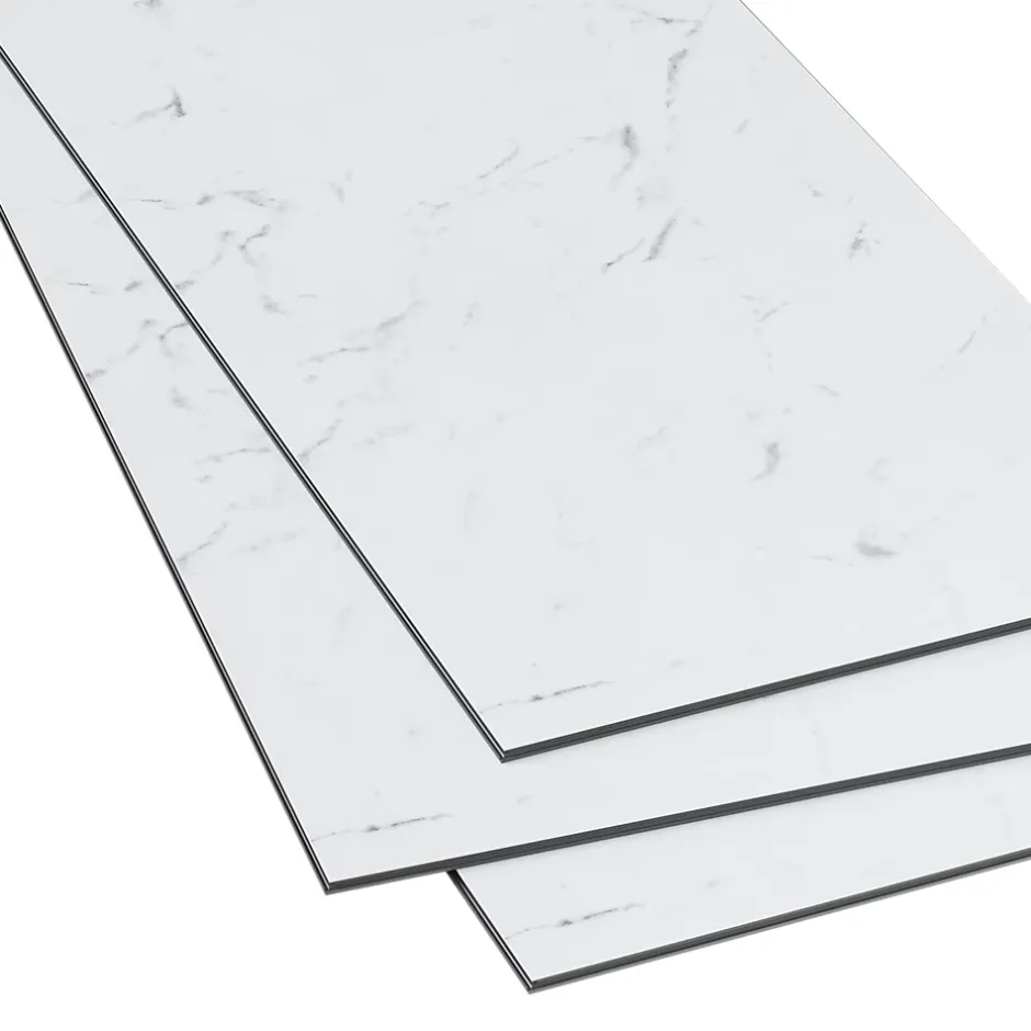 Dalle PVC clipsable Mambo 82x42 cm marbre blanc (vendue au carton)-GoodHome Clearance