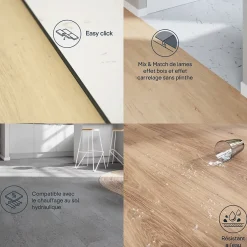 Dalle PVC clipsable Mambo 82x42 cm terrazzo (vendue au carton)-GoodHome Discount