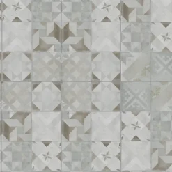 GoodHome Dalle PVC clipsable Mambo 63x32 cm décor carreaux ciment gris (vendue au carton)