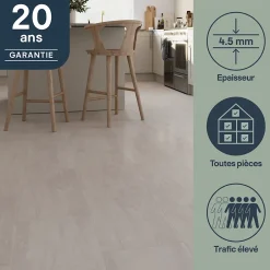 Dalle PVC clipsable pour sol intérieur l.32 x L.63 cm effet pierre travertin Mambo (vendue au carton)-GoodHome Hot