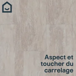 Dalle PVC clipsable pour sol intérieur l.32 x L.63 cm effet pierre travertin Mambo (vendue au carton)-GoodHome Hot